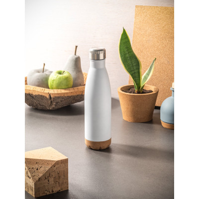 SOLBERG. Stainless steel thermos and cork base 560 mL